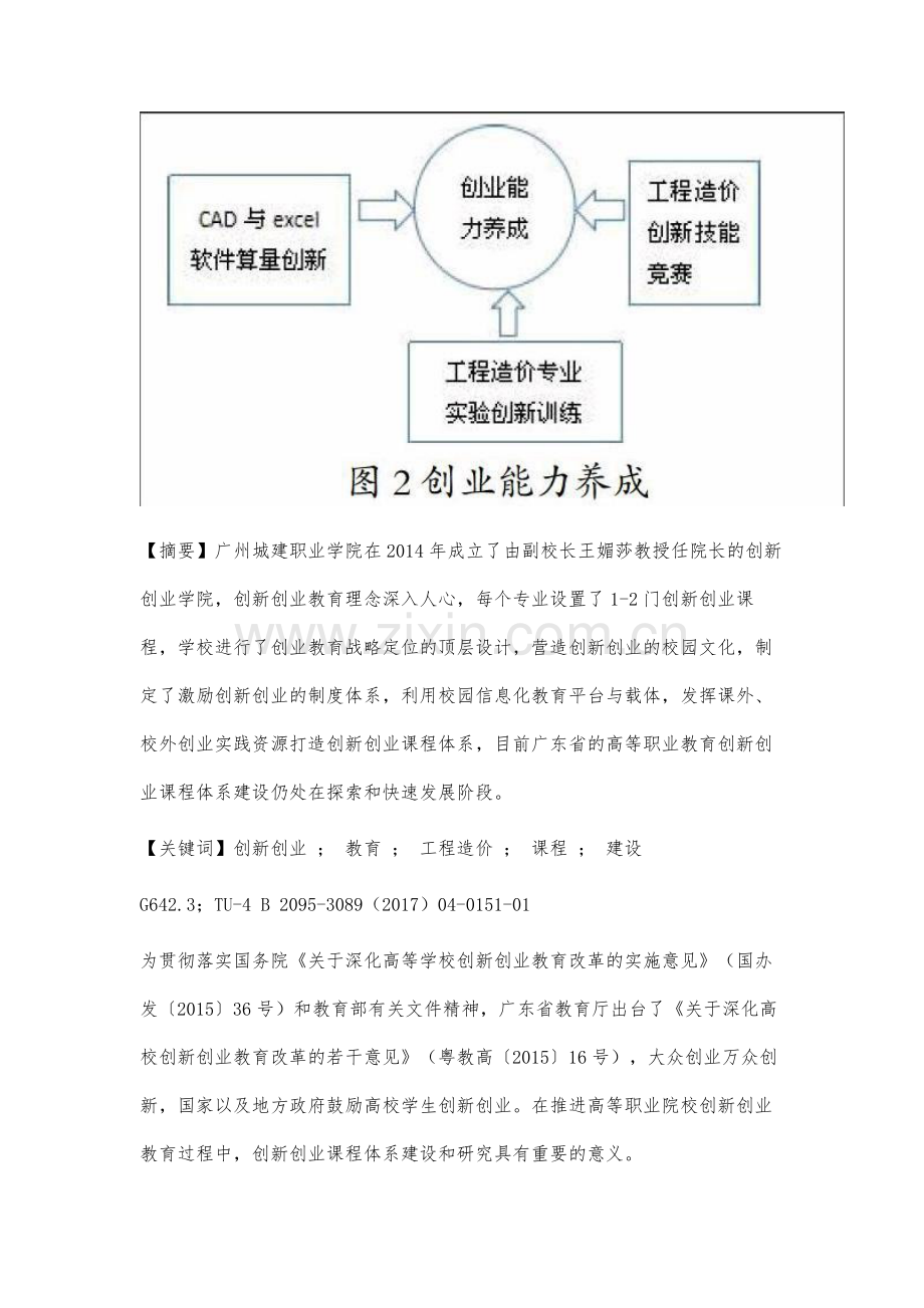基于创新创业的工程造价专业创新课程体系建设与研究.docx_第2页