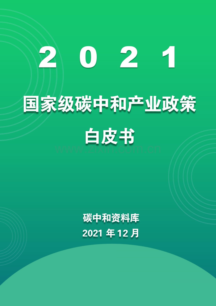 国家级碳中和产业政策白皮书.pdf_第1页