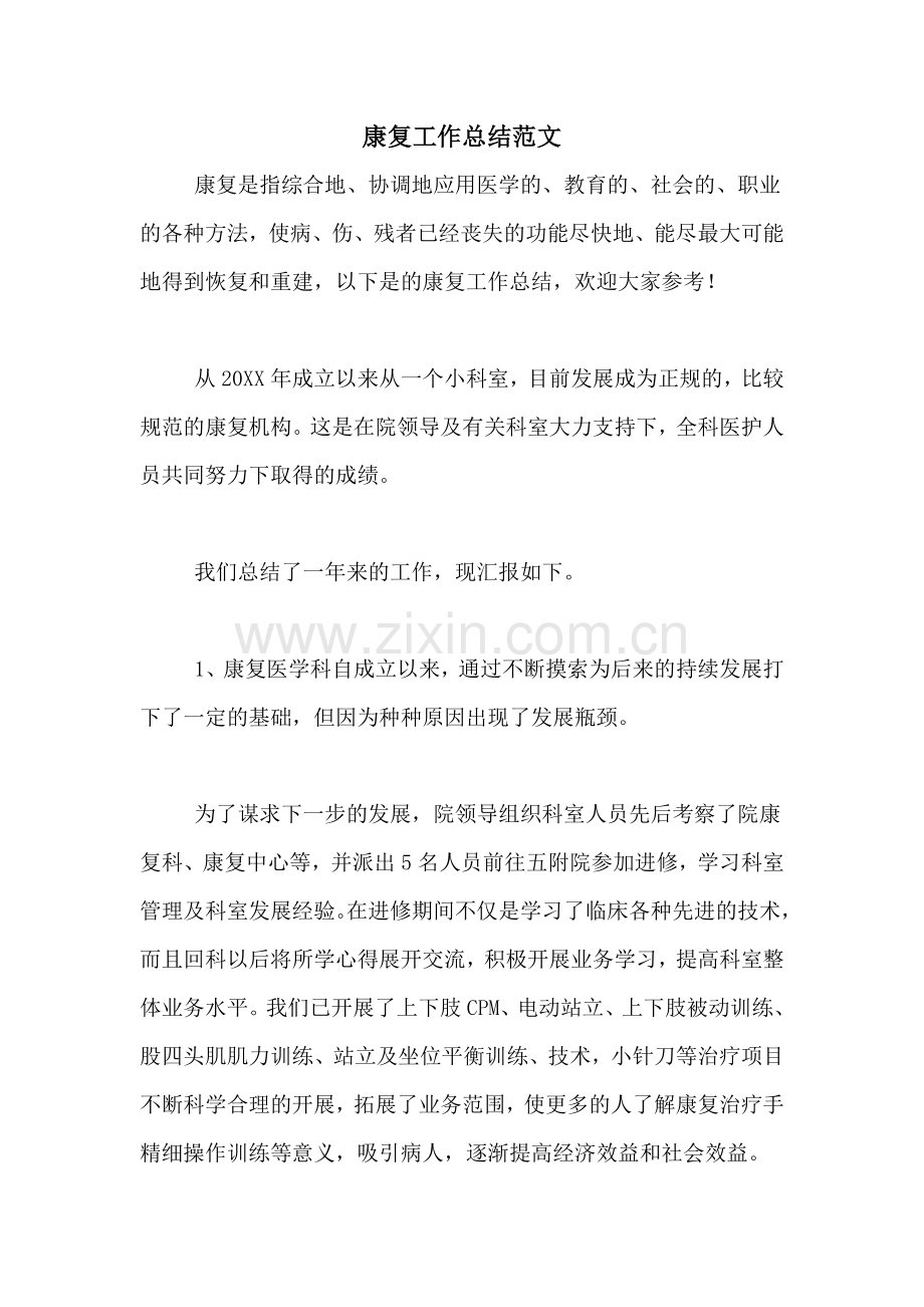 康复工作总结范文.doc_第1页