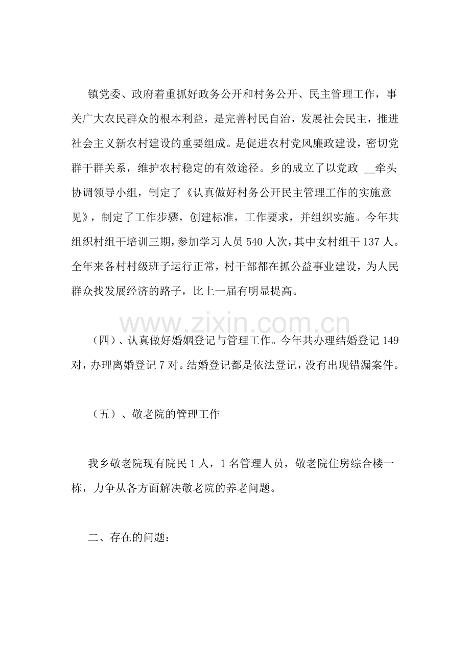 乡amp8203镇社会事务办工作总结.doc_第2页