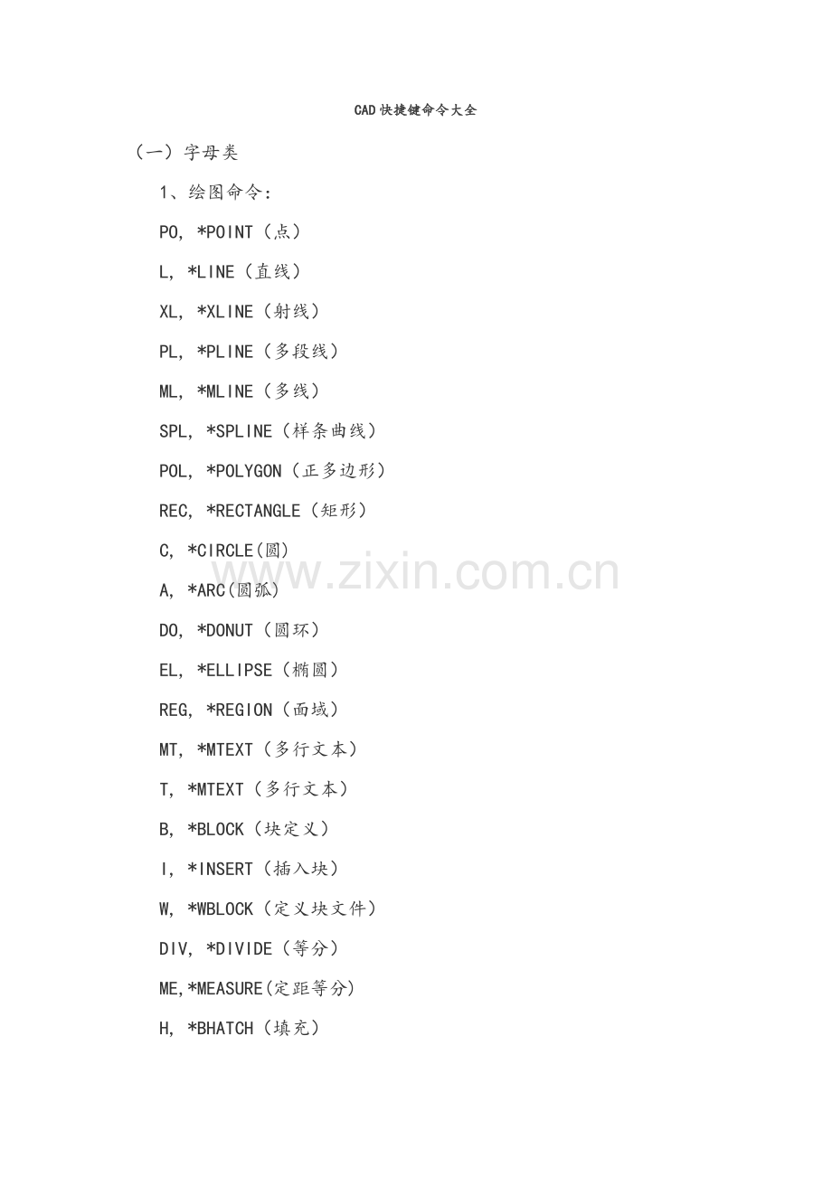 2014CAD快捷键大全.doc_第1页