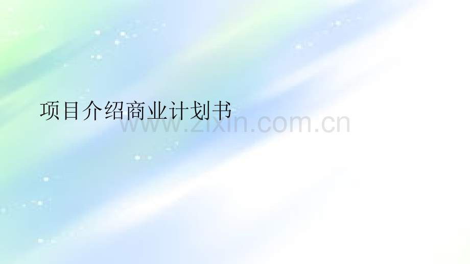 项目介绍商业计划书.ppt_第1页