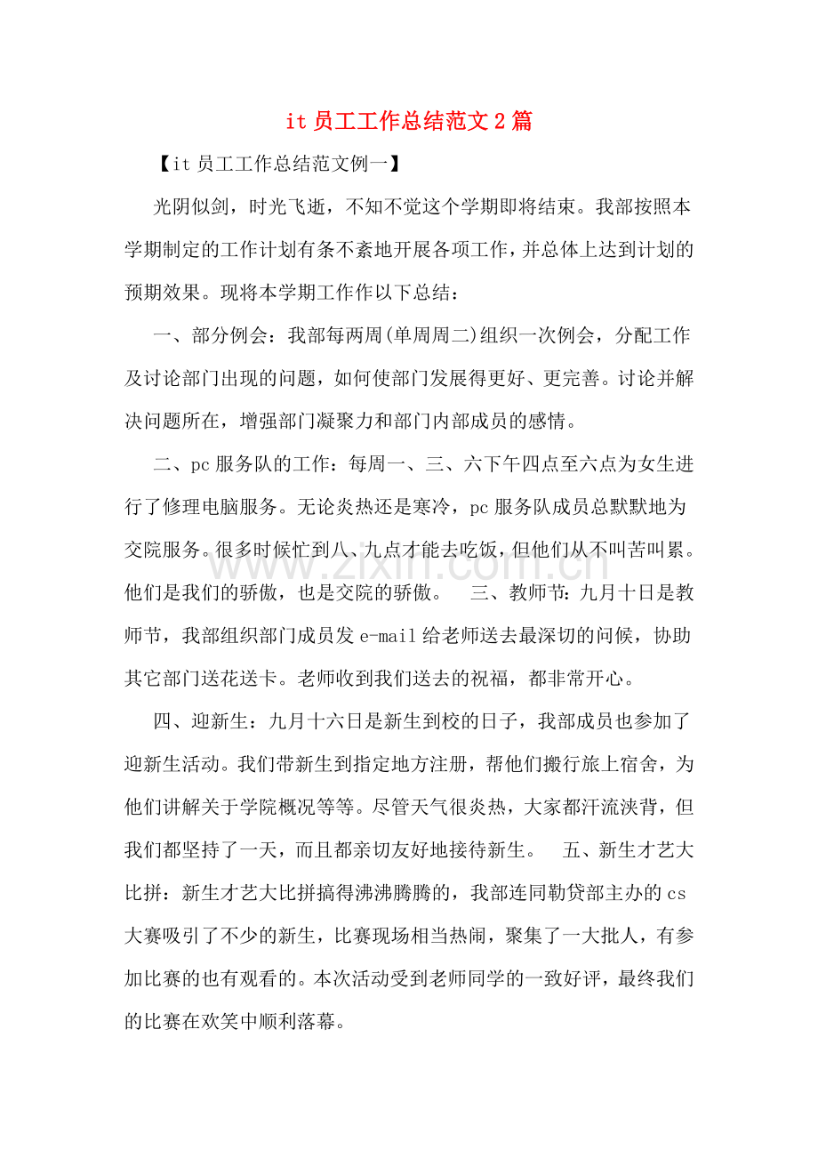 2019年it员工工作总结范文2篇.doc_第1页