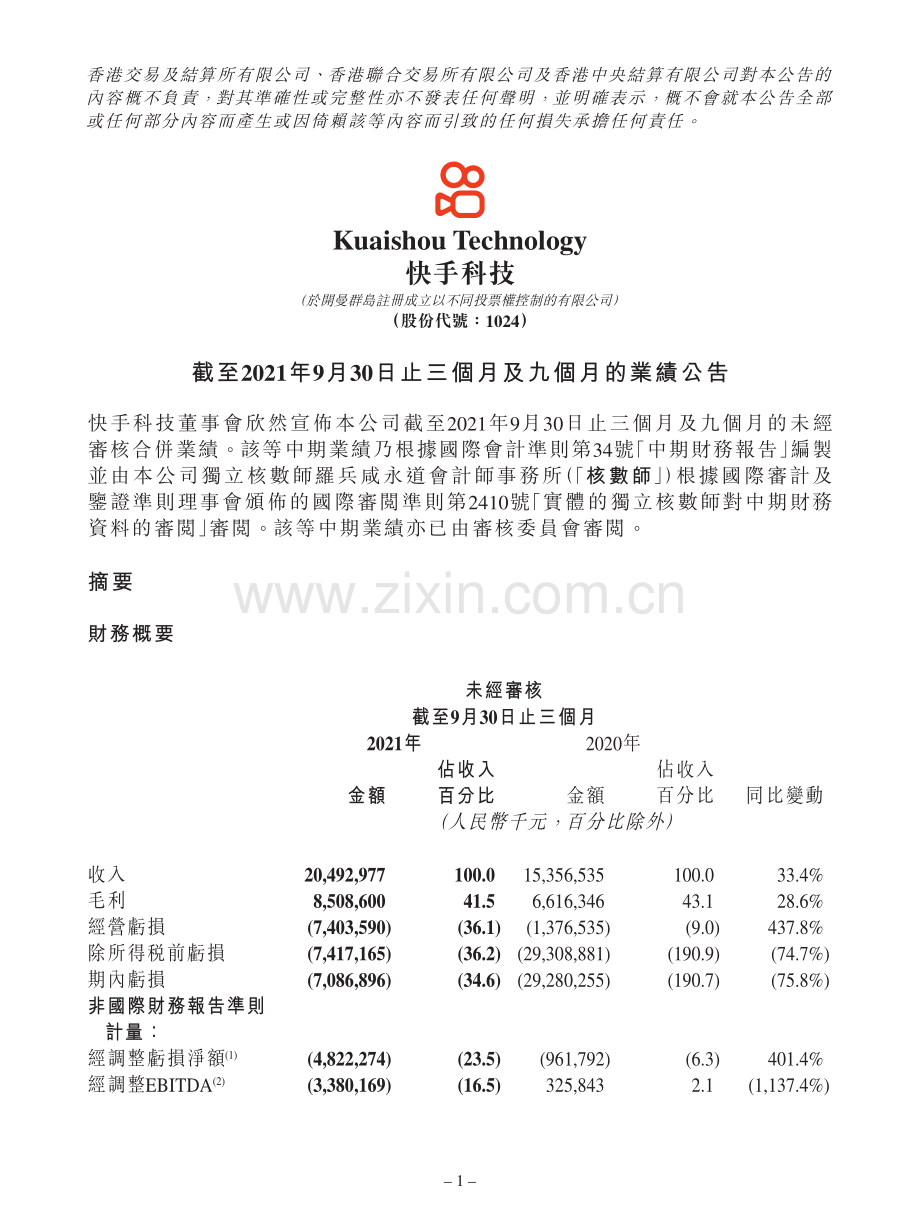 快手2021Q3财报.pdf_第1页