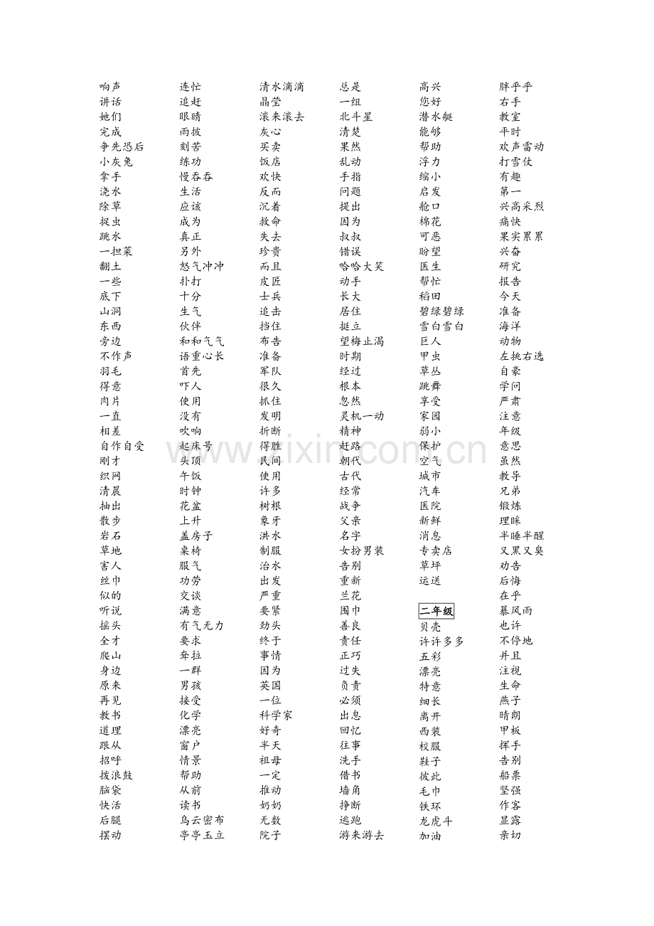 沪教版小学1-5年级词语表.doc_第2页