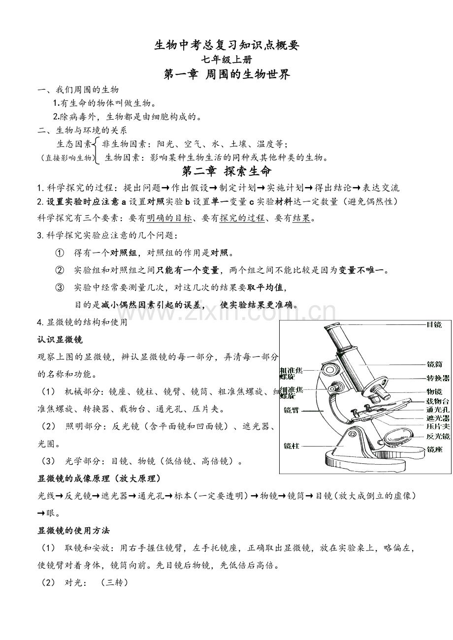 苏教版初中生物毕业会考复习资料-.doc_第1页