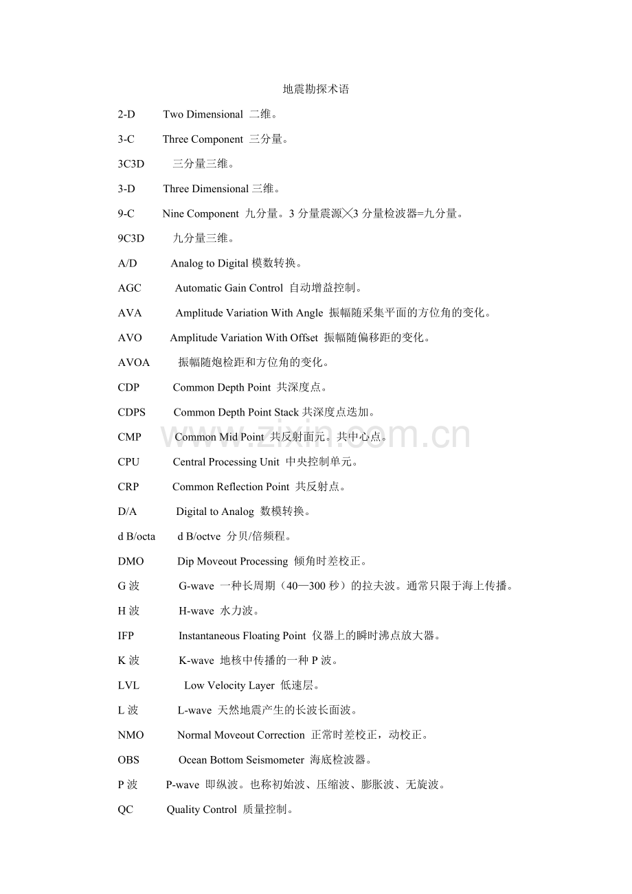 地震勘探原理名词解释(1).doc_第1页