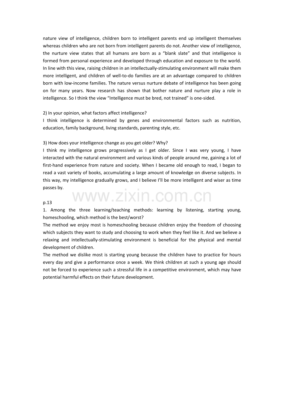 口语话题参考答案(unit1).doc_第2页