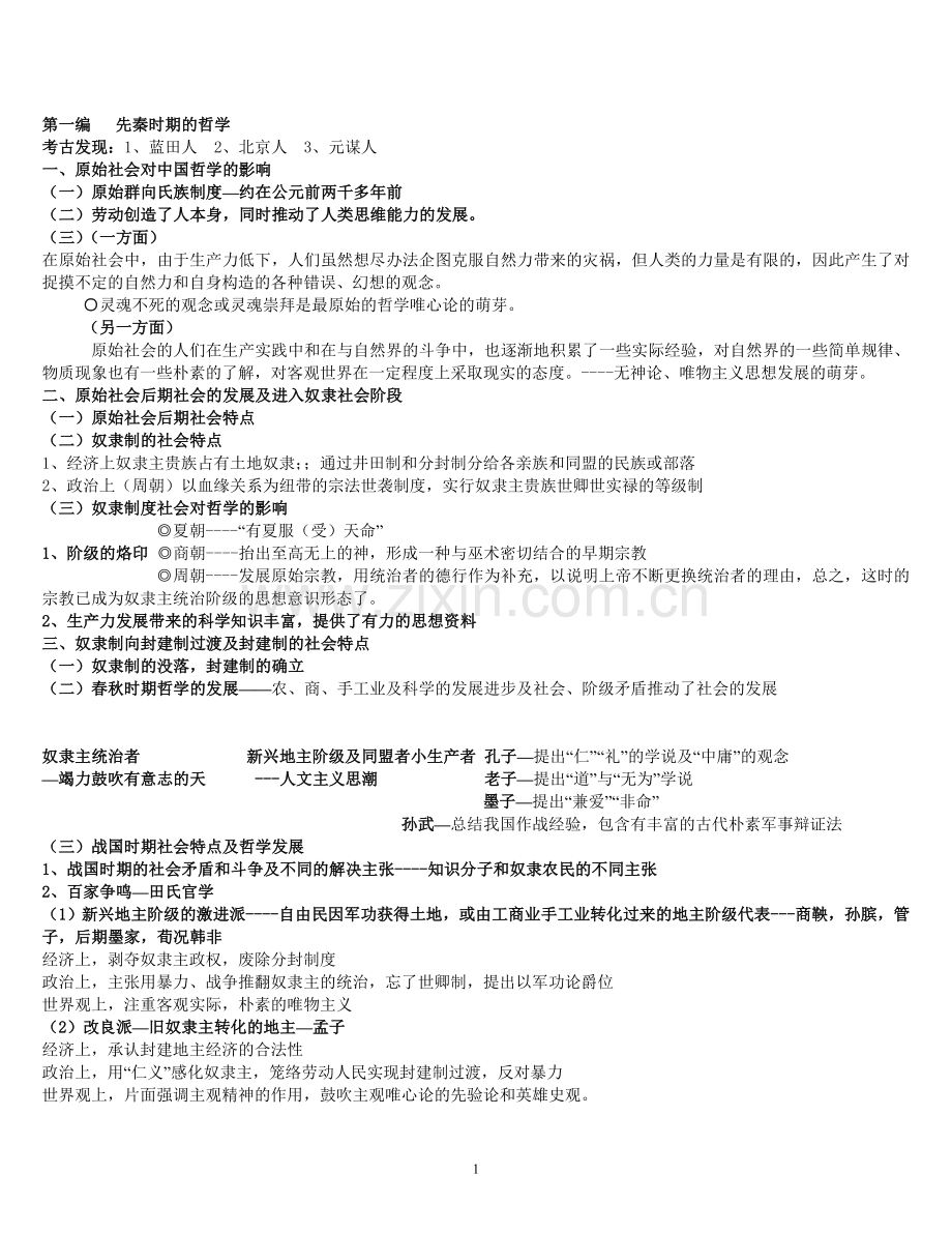 北大教研室《哲学史》笔记含各章重点名词解释.doc_第1页