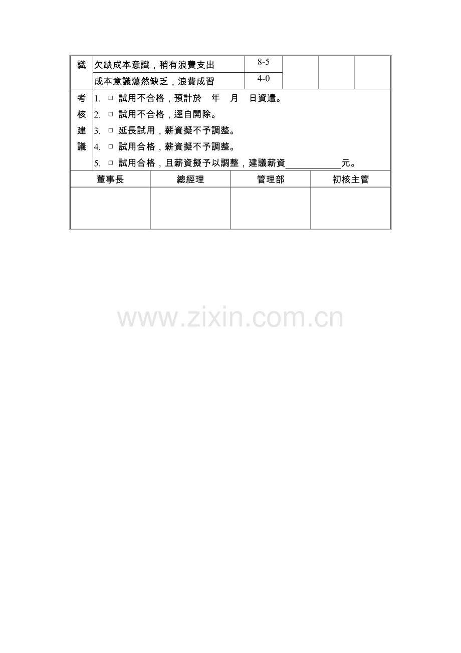 员工考核表单..doc_第2页