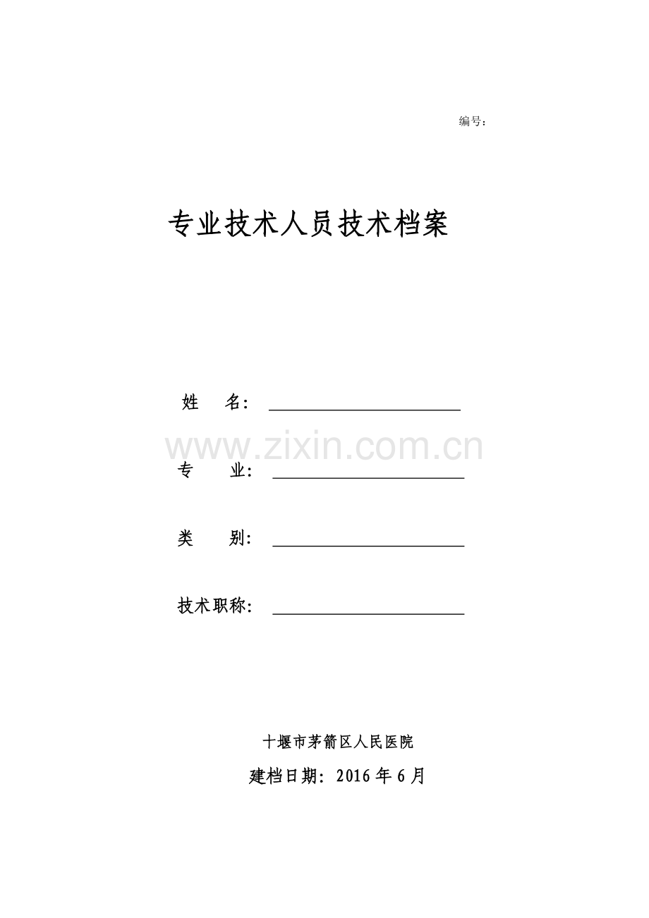 专业技术人员档案模版.doc_第1页