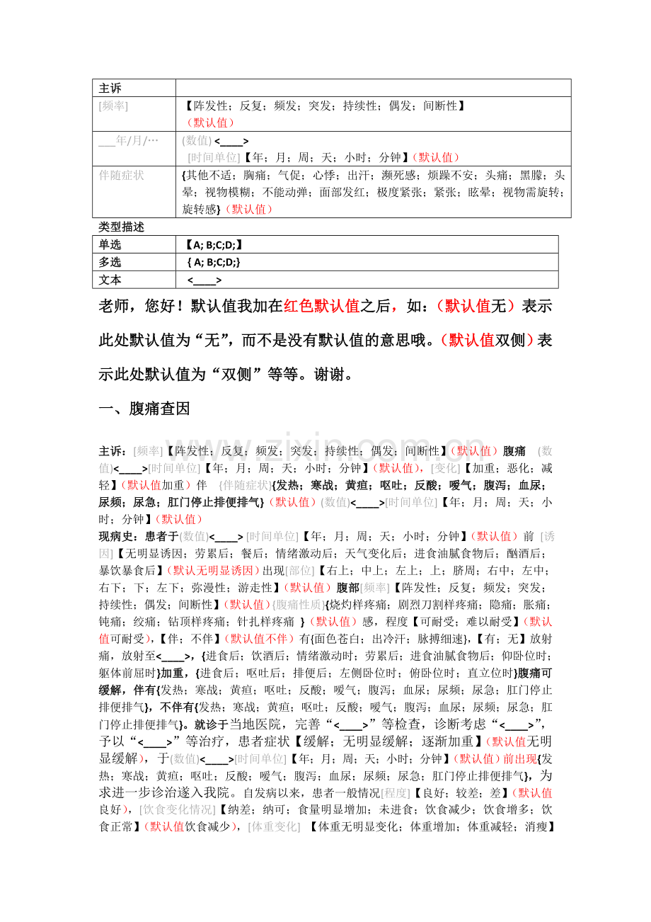 主诉现病史模板(上传版).doc_第1页