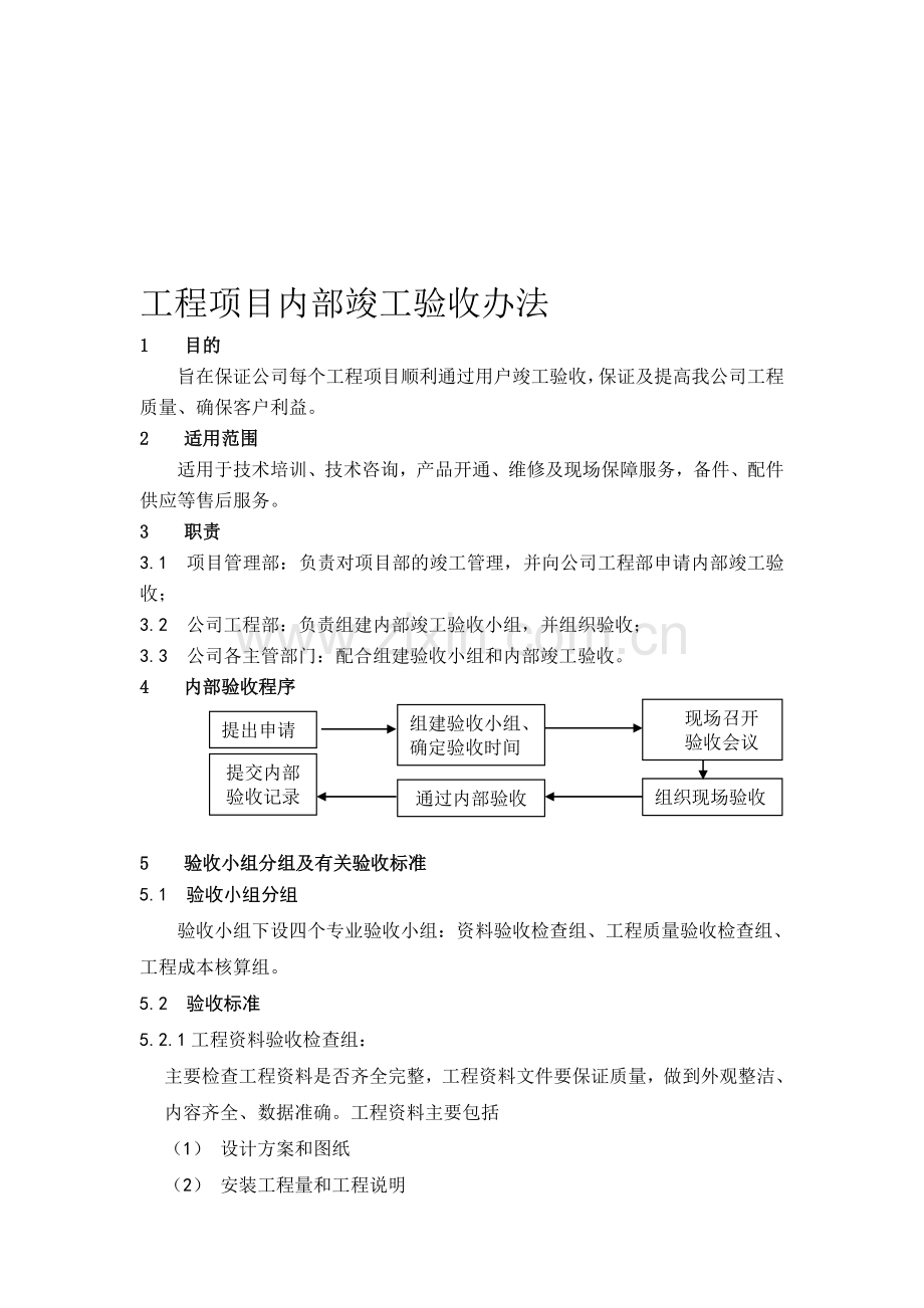 工程项目内部竣工验收办法.doc_第1页