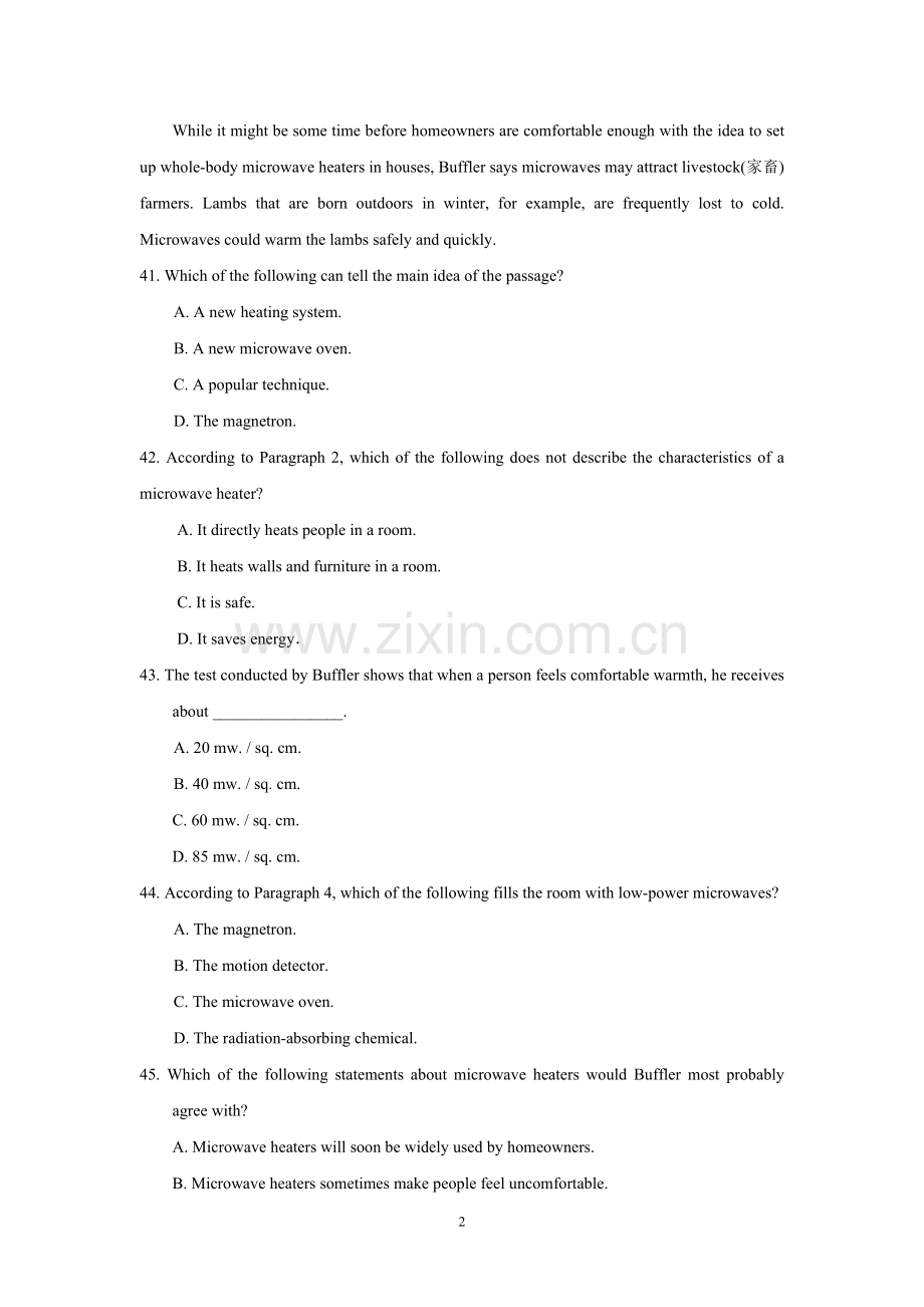 高中英语阅读理解专题训练(6).doc_第2页