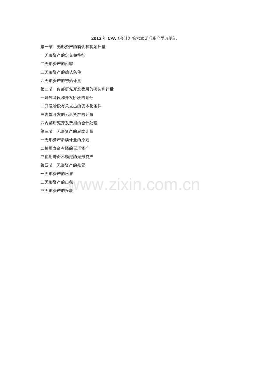 【资料】CPA会计第六章无形资产学习笔记.doc_第1页