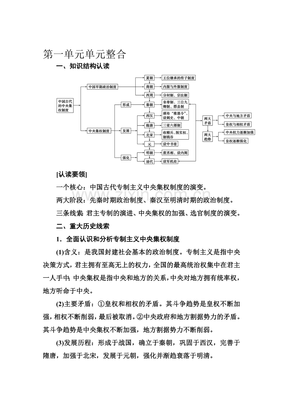 2016-2017学年高一历史上册单元综合检测题12.doc_第1页