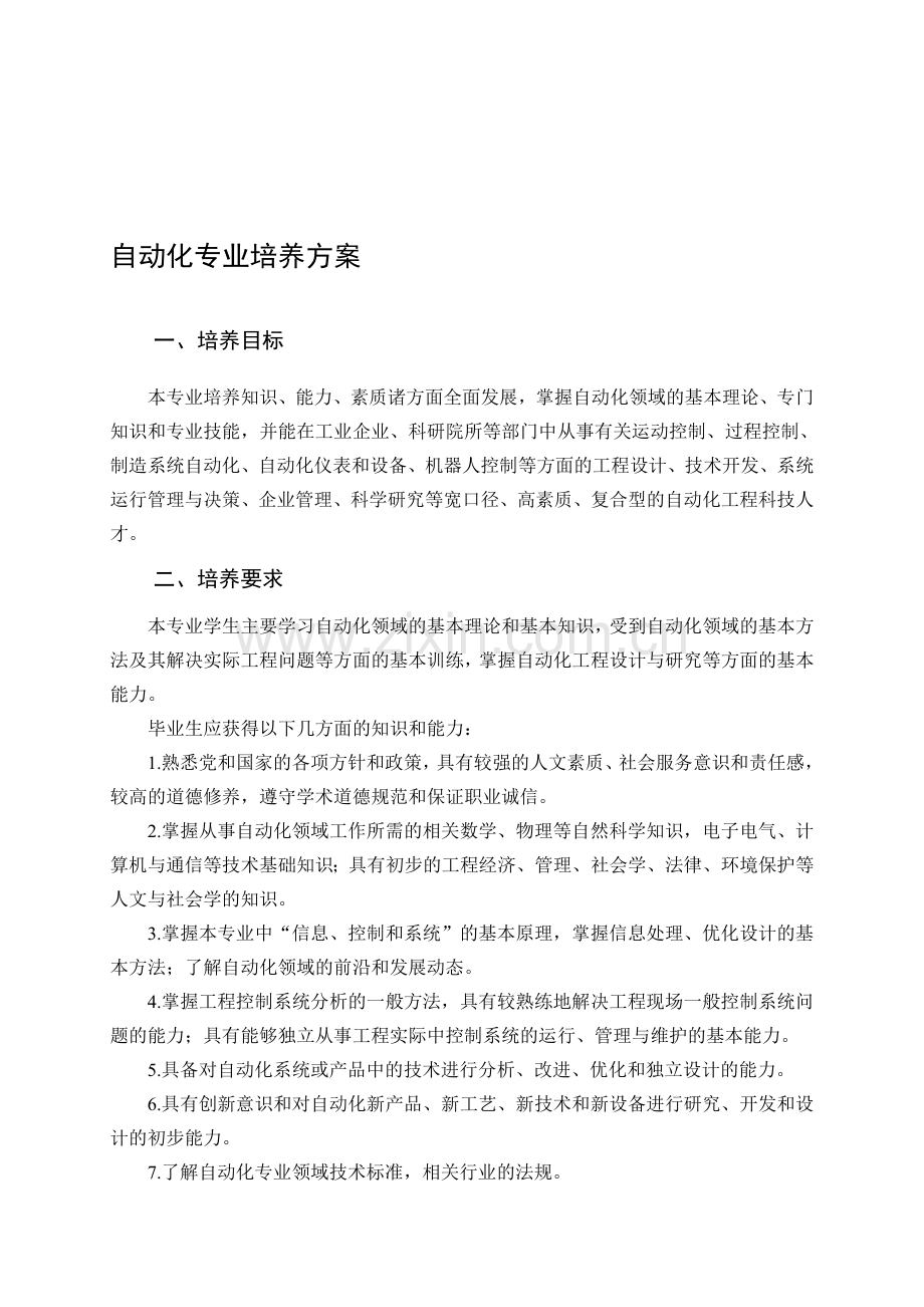 自动化专业培养方案.doc_第1页
