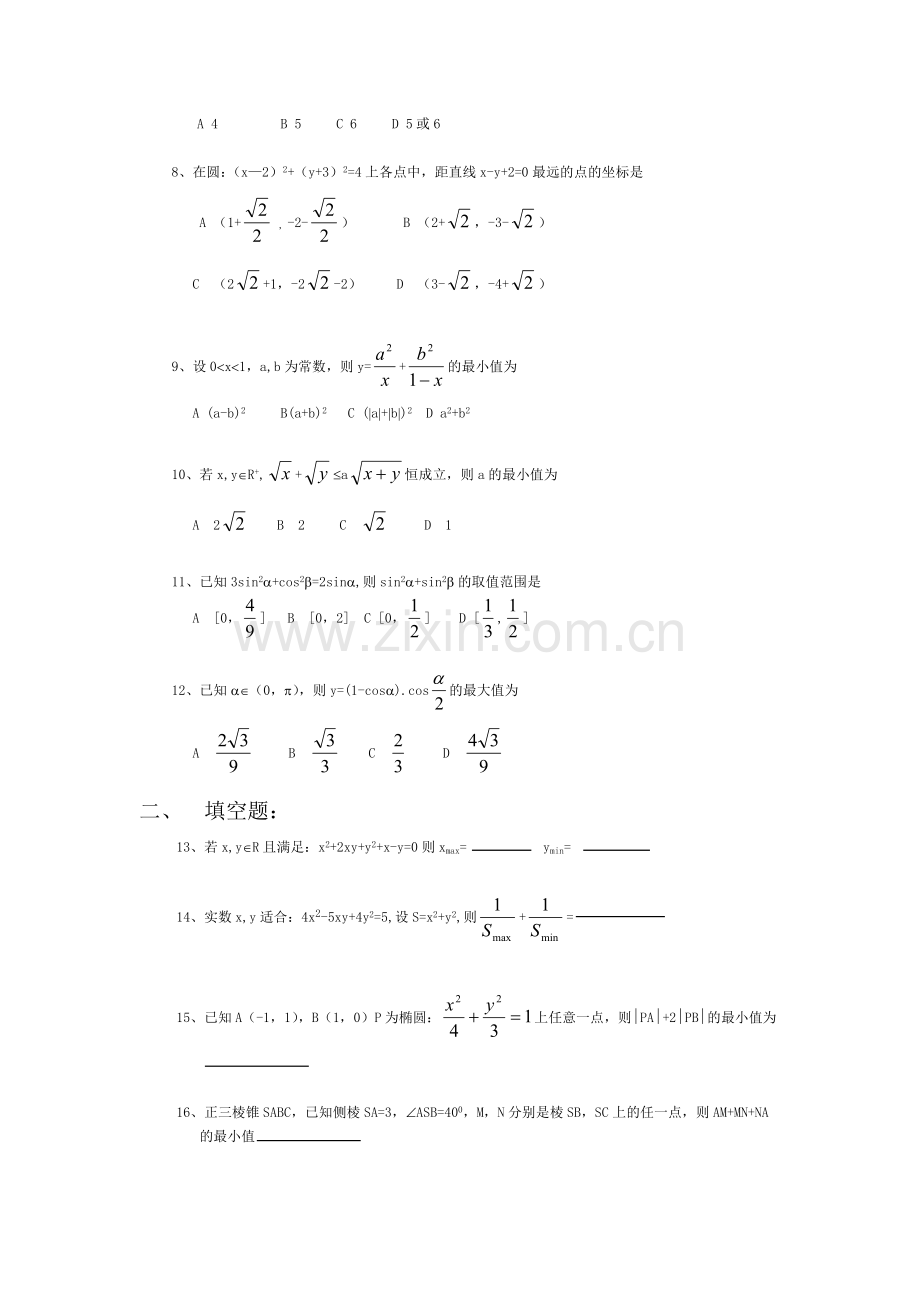 数学能力专项训练(最值问题).doc_第2页