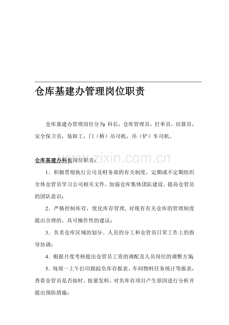 仓库管理岗位职责.doc_第1页