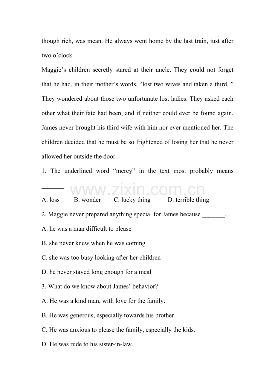 2016届高考英语阅读理解和短文改错检测题8.doc_第2页