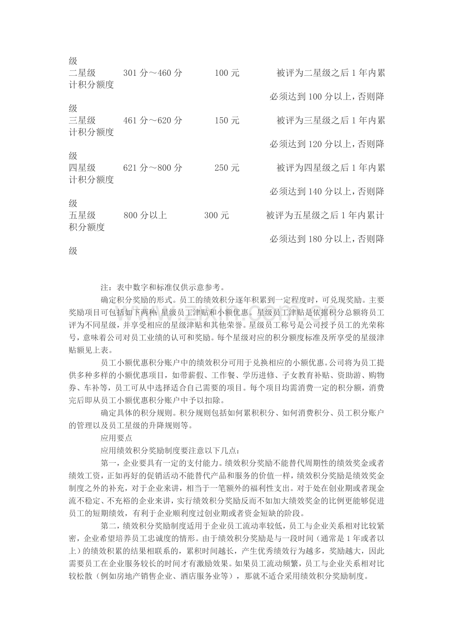 薪酬管理中员工客户化的有效手段绩效积分奖励制度.doc_第2页