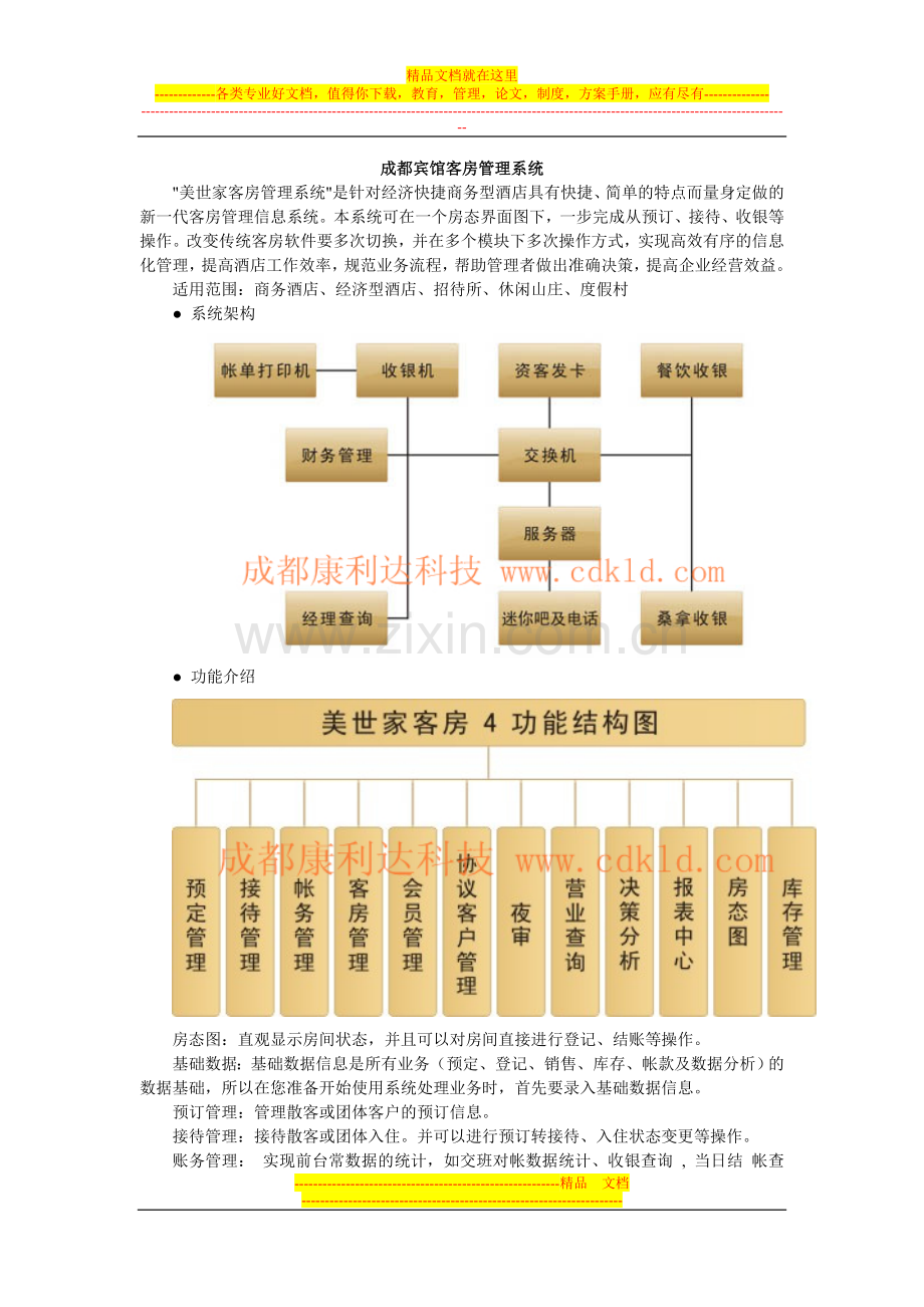 成都宾馆客房管理系统.doc_第1页