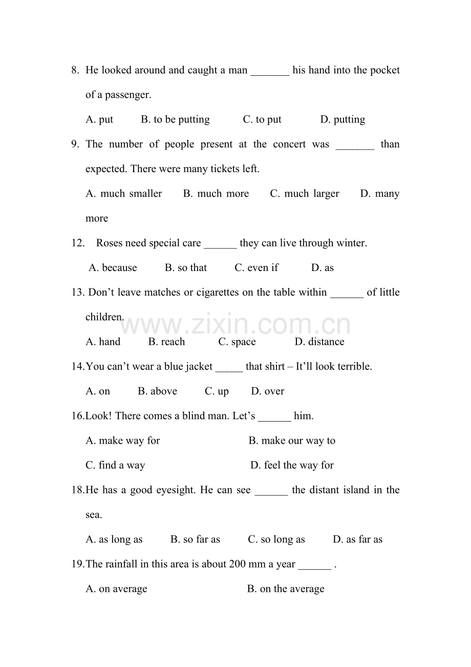 高一英语下册知识点每课一练检测试3.doc_第2页