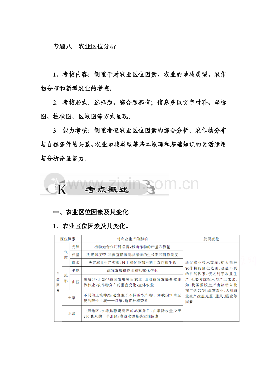 2016届高考地理第二轮考点强化训练1.doc_第1页