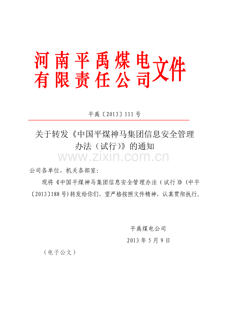 中国平煤神马集团信息安全管理办法.doc_第1页