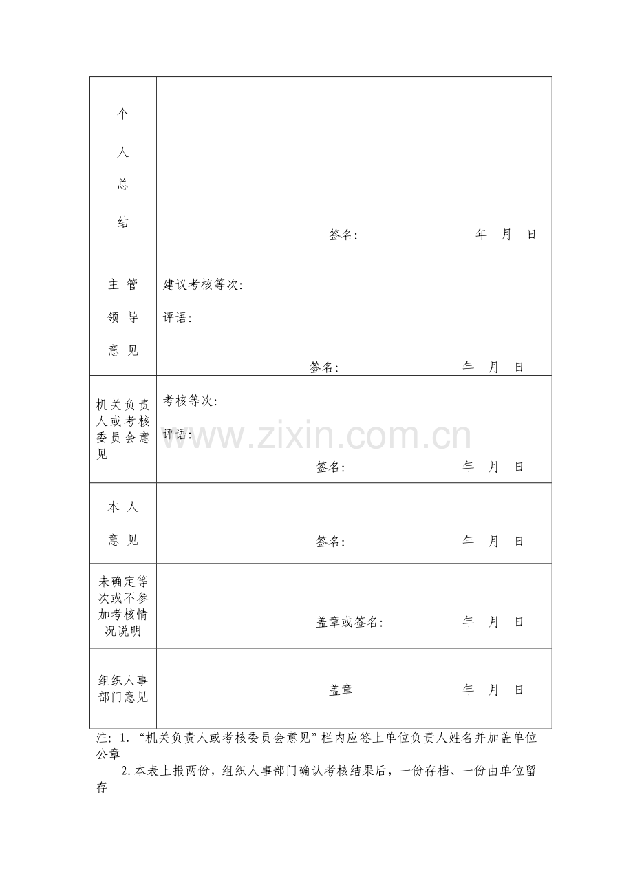 机关(含参照管理单位)工作人员年度考核登记表.doc_第2页