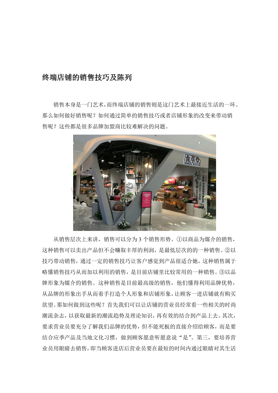 终端店铺的销售技巧及陈列.doc_第1页