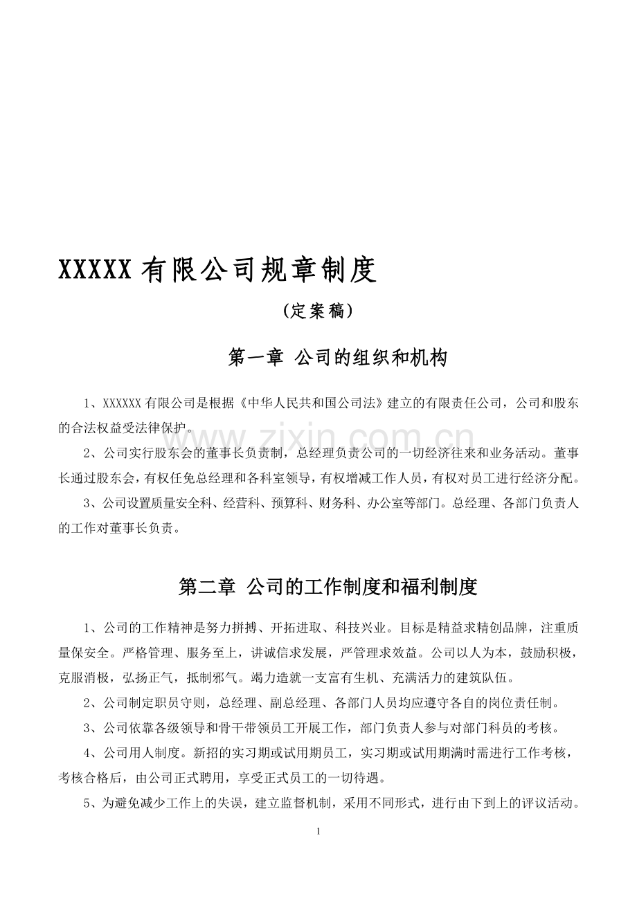 公司规章制度(范本模板).doc_第1页