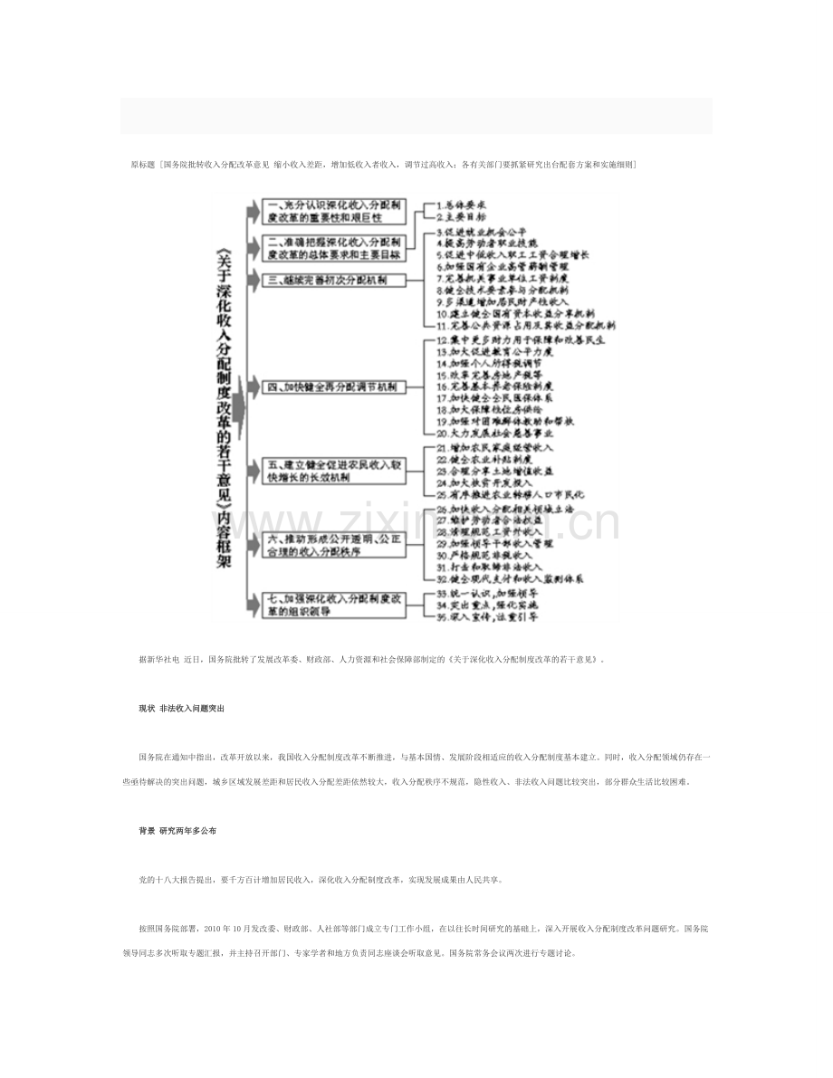 收入分配制度改革框架-国务院批转收入分配制度改革意见(全文)[1].doc_第1页