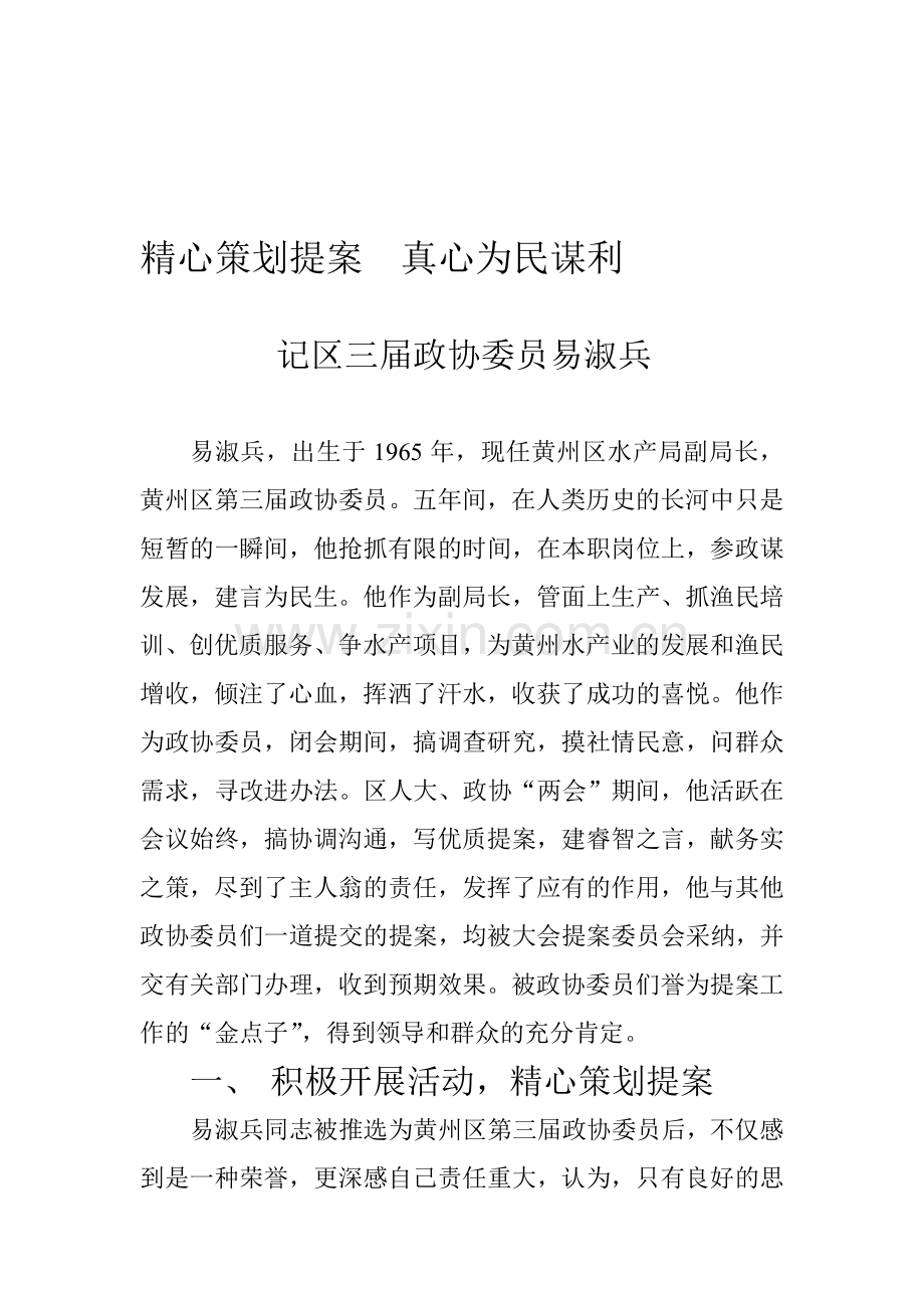 精心策划提案--真心为民谋利.doc_第1页