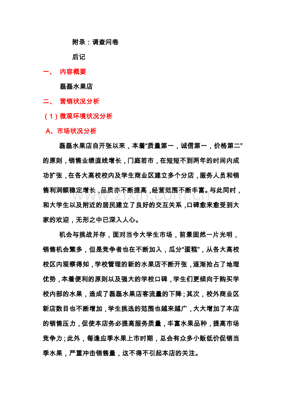 市场营销战略策划书(磊磊水果店).doc_第2页