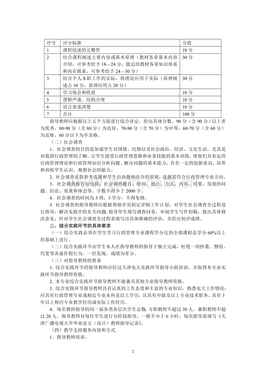 行政管理专科专科综合实践环节教学工作实施方案2012[1].12.11.doc_第2页