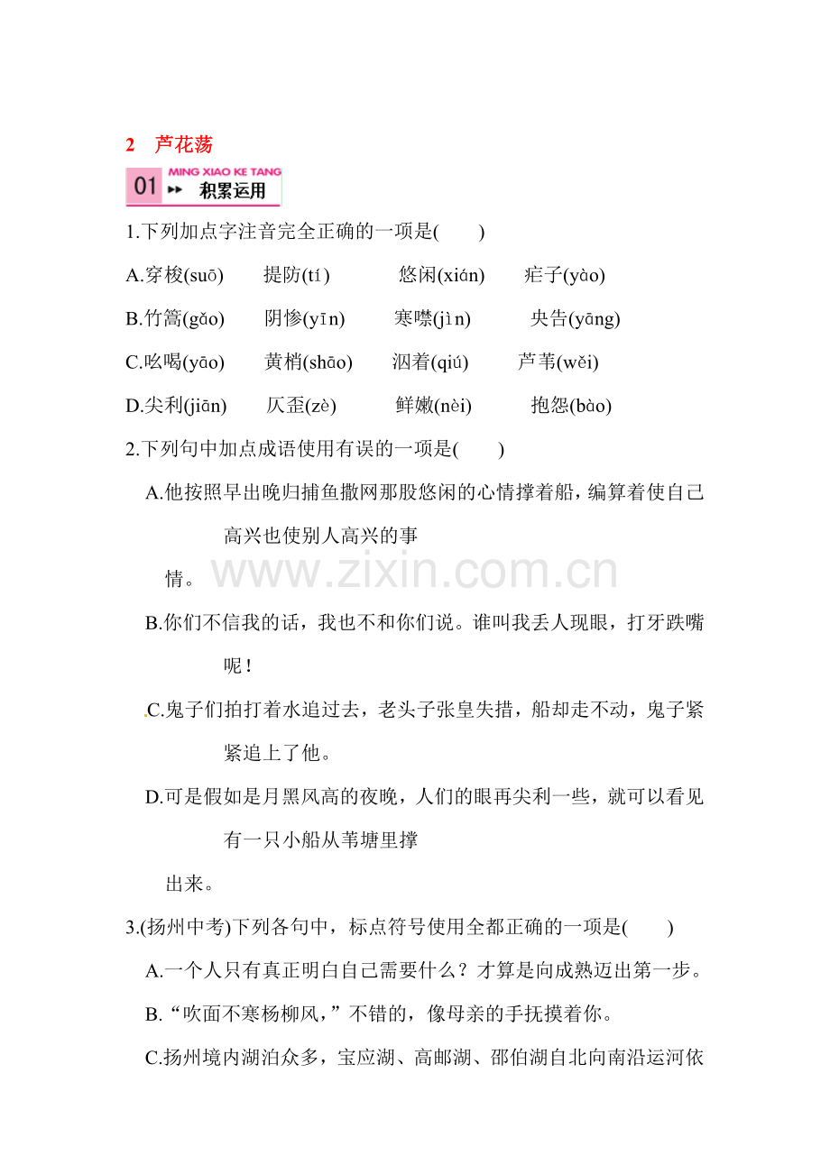 芦花荡练习2.doc_第1页
