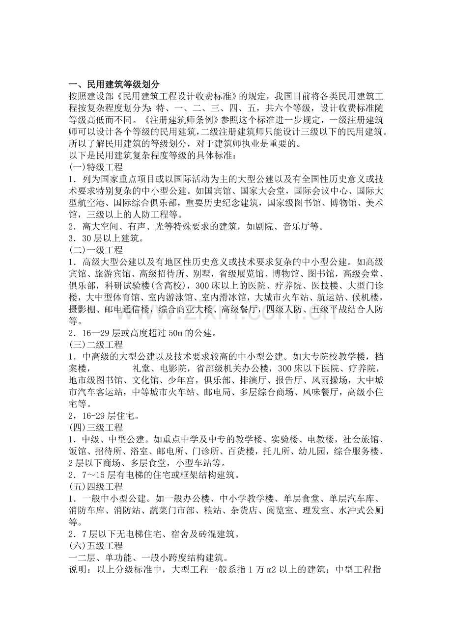 民用建筑等级划分耐火等级划分.doc_第1页