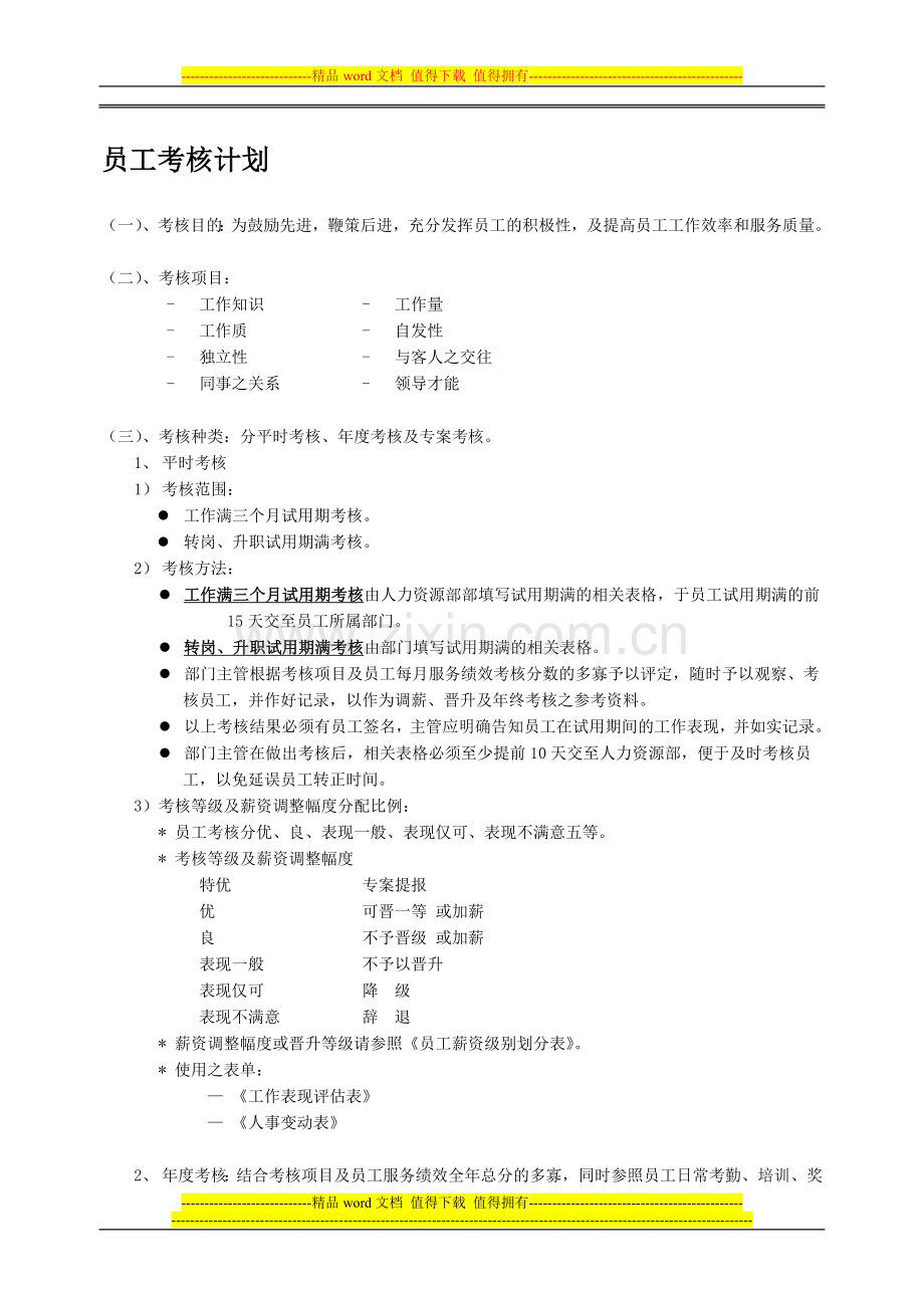 员工年度考核..doc_第1页