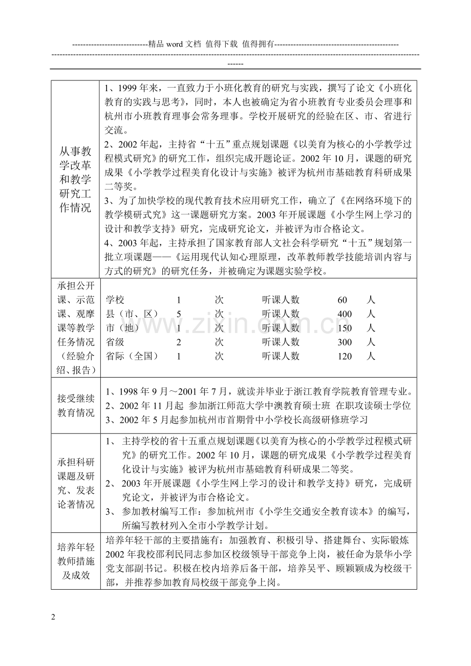 江干区名教师名校长及培养对象考核评价表..doc_第2页