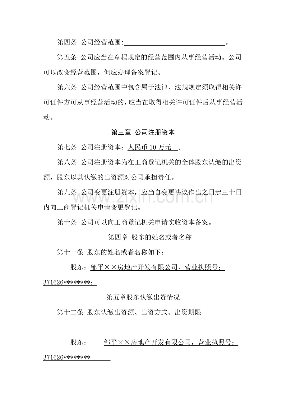 新公司章程一人(法人独资).doc_第2页