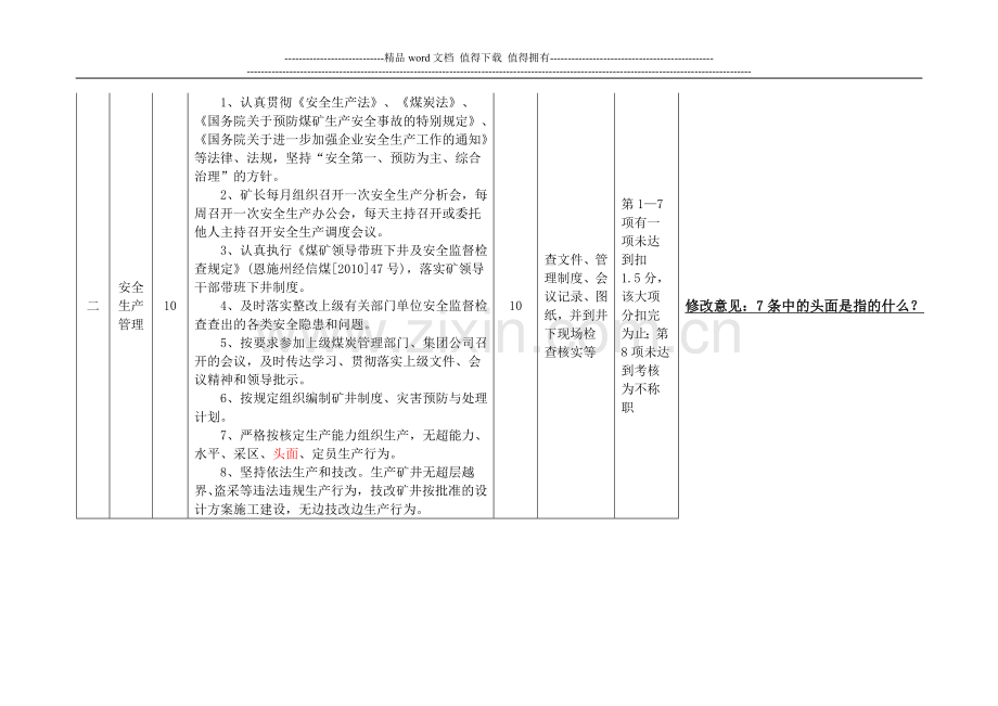 恩施州煤矿矿长管理工作目标考核标准..doc_第2页