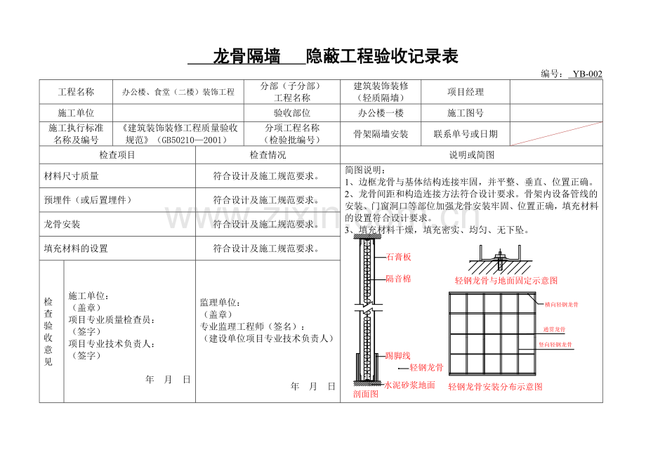 轻钢龙骨隔墙隐蔽.doc_第2页