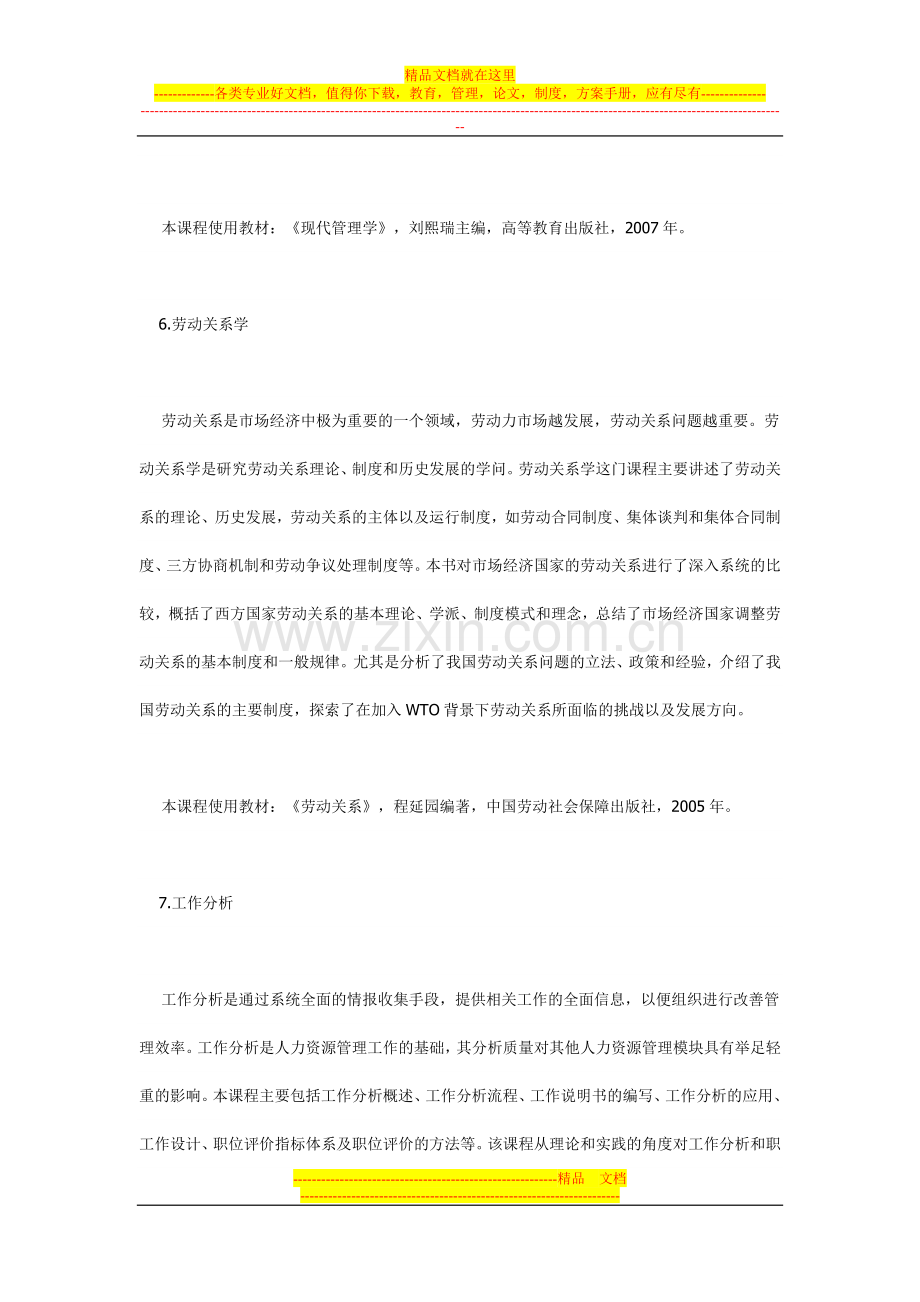江苏省自考人力资源管理(本科)专业课程说明.doc_第2页