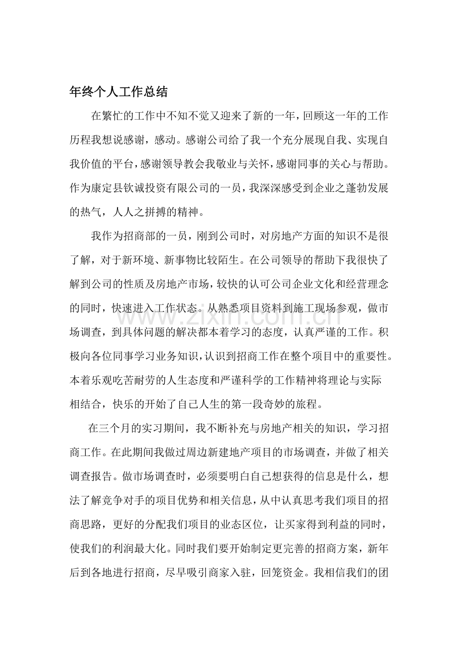 招商部年终个人工作总结.doc_第1页