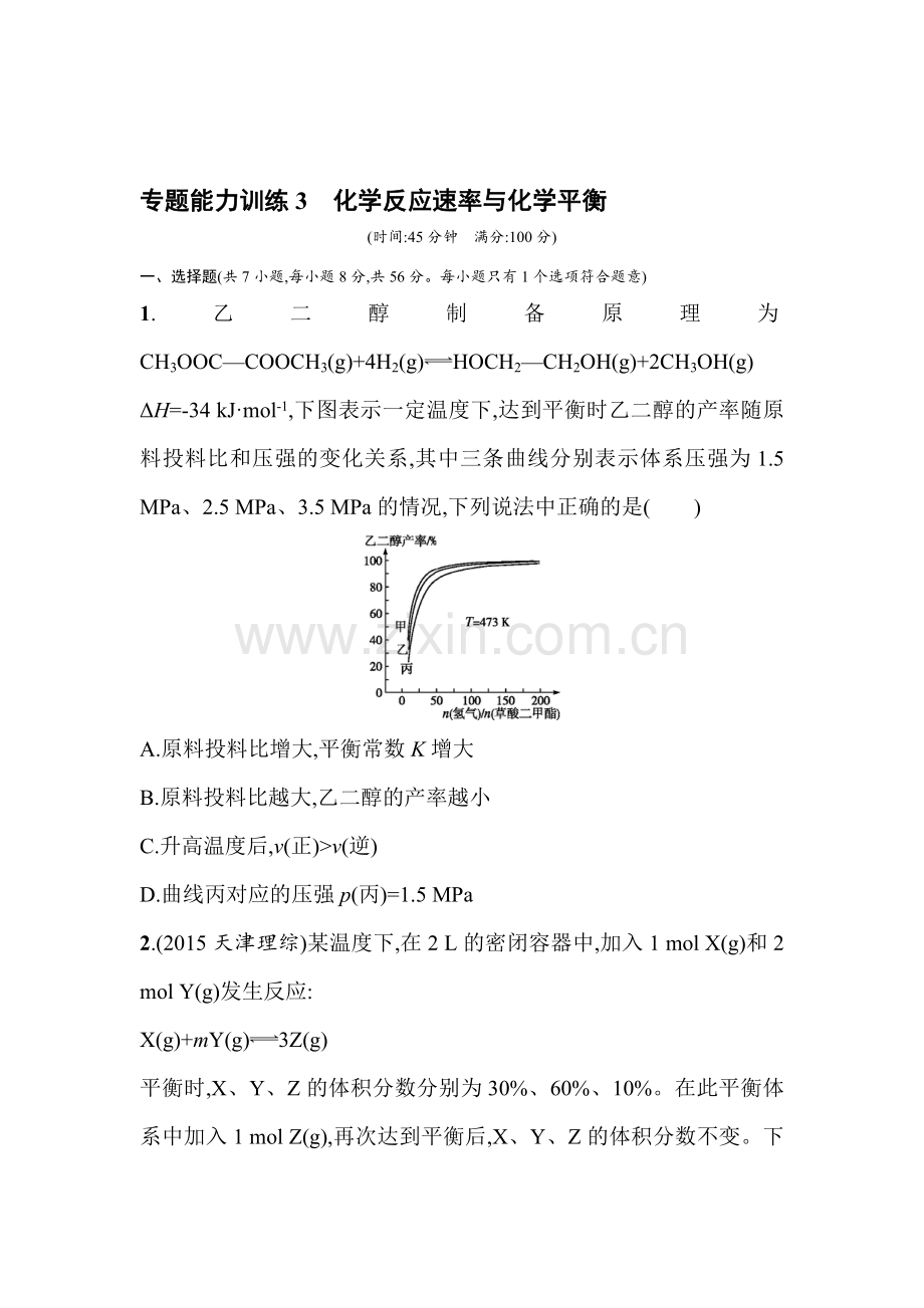高三化学复习专题能力训练19.doc_第1页