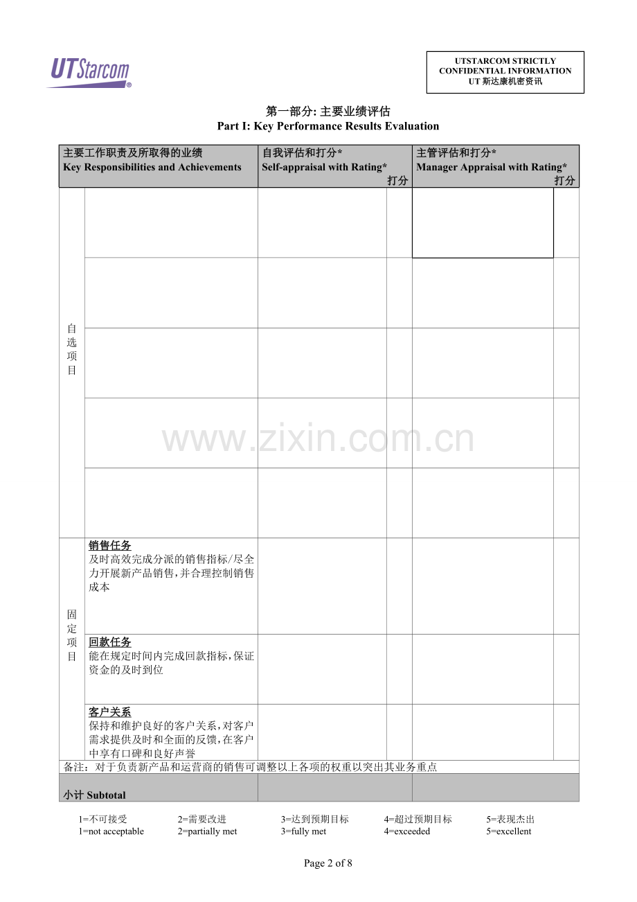 年度绩效评估表Sales专业人员.doc_第2页