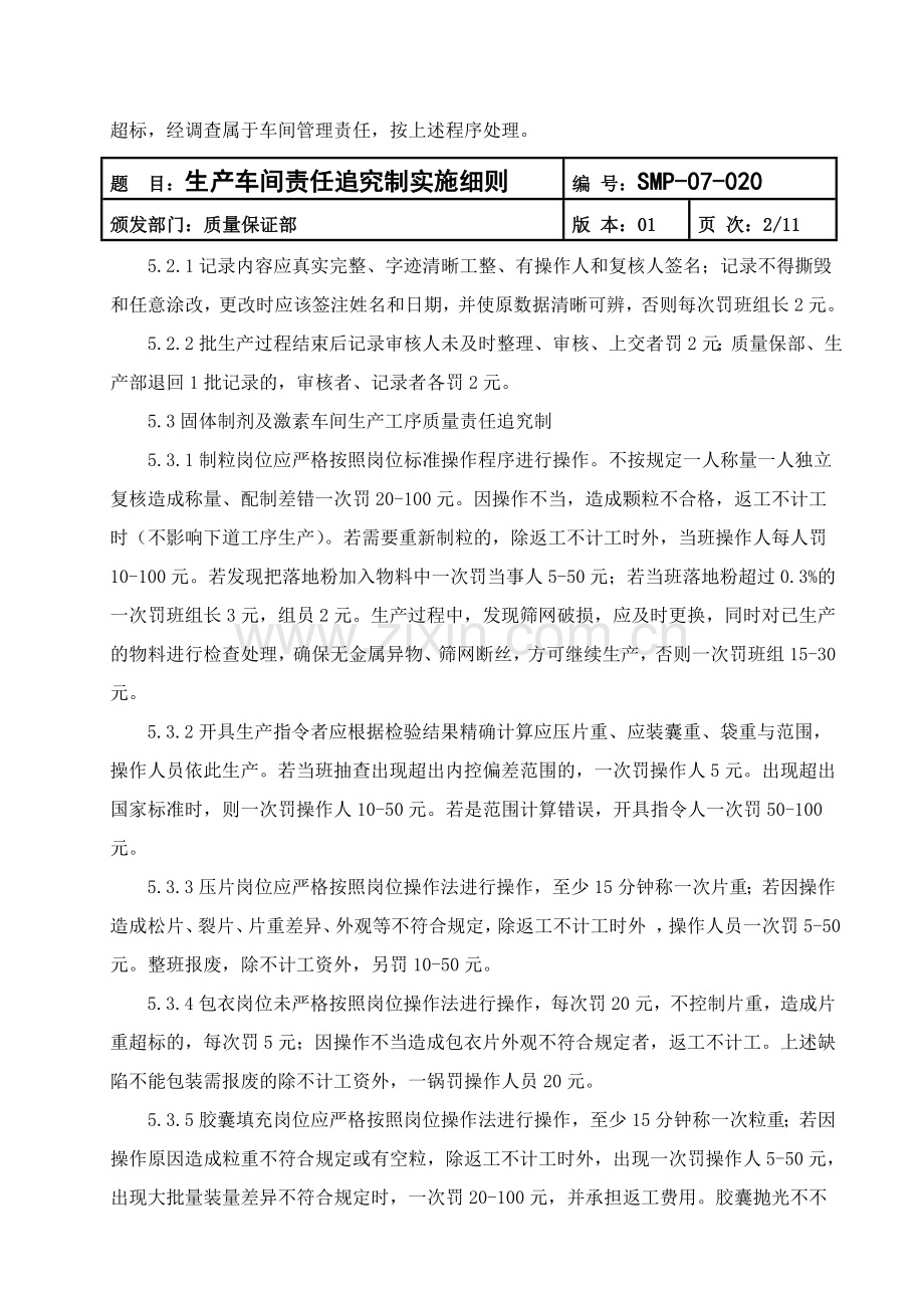 020生产车间责任追究制实施细则-定稿.doc_第2页