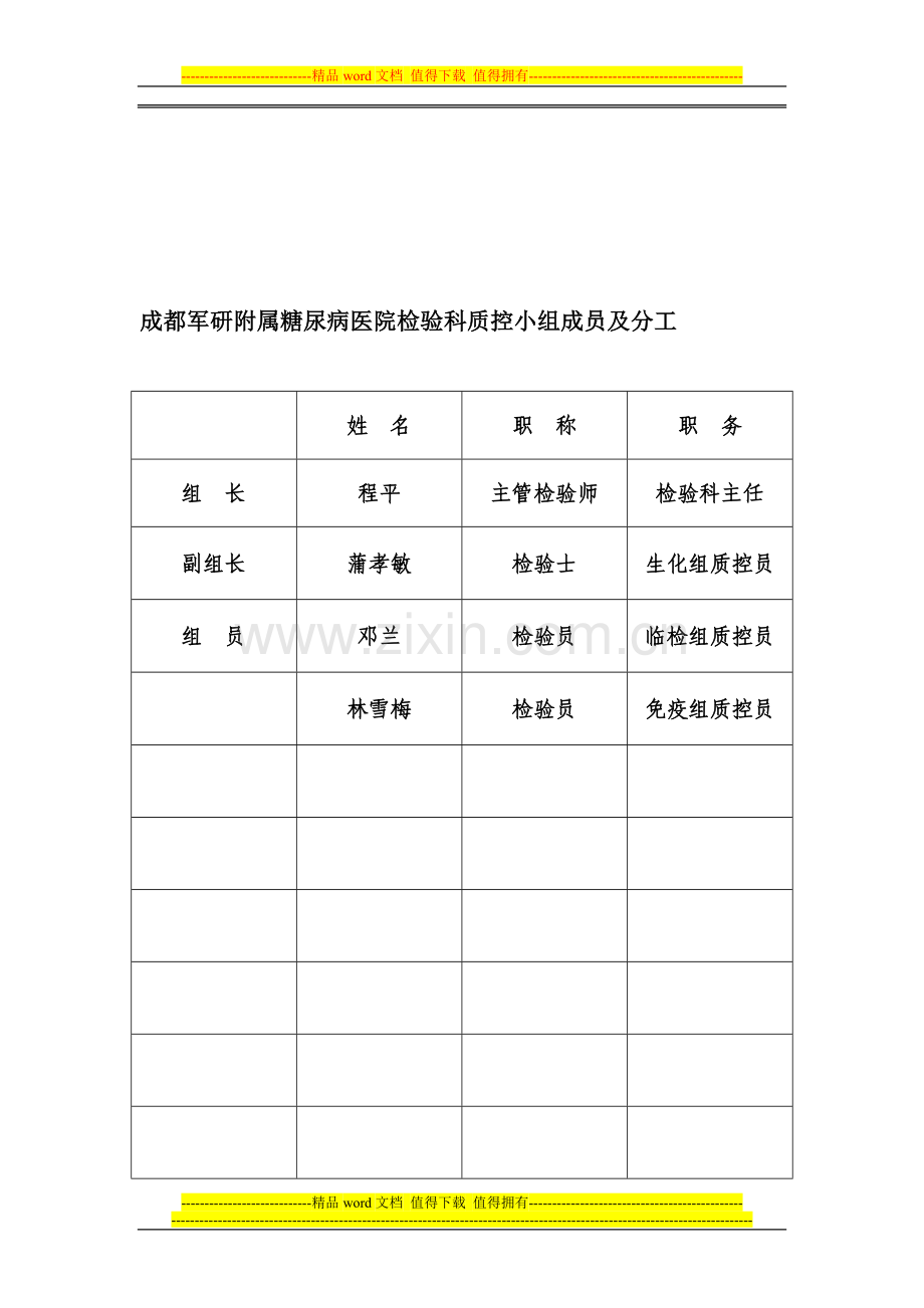检验科质量管理小组、职责、不制度.doc_第1页