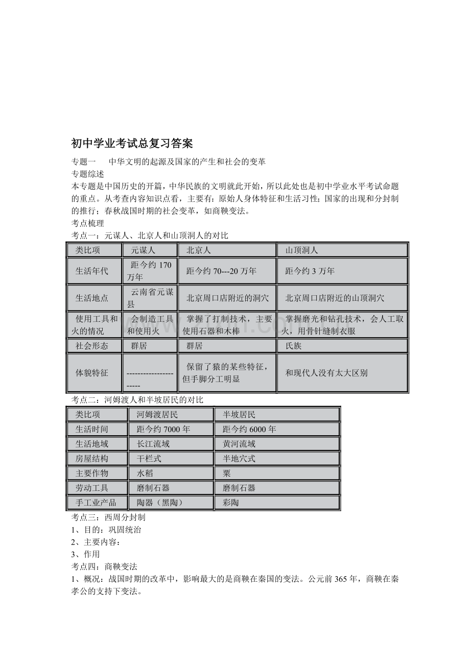 初中学业考试总复习答案.doc_第1页